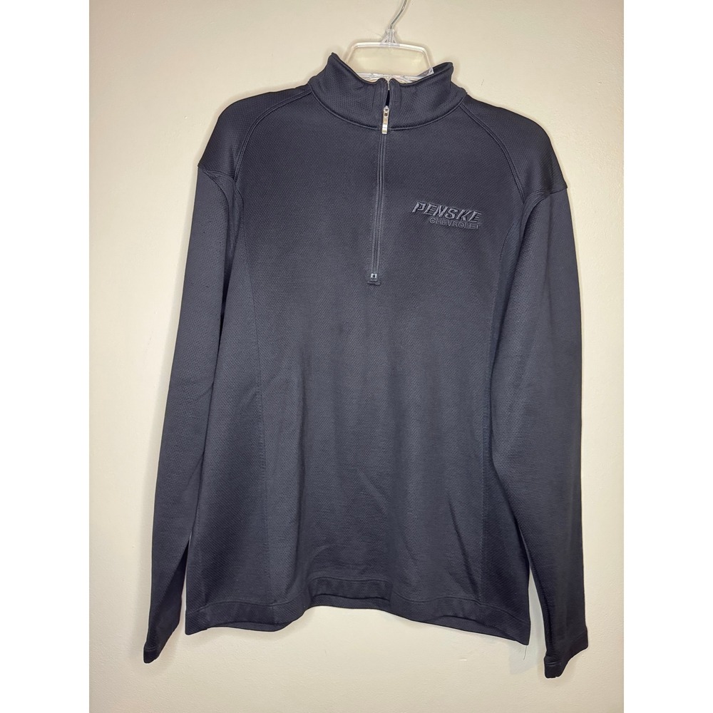 Nike Golf Mens Black Penske Chevrolet 1/4 Zip Pullover Sweater Medium RN56323
